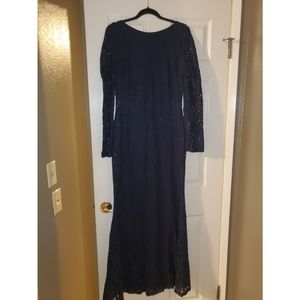 Navy long sleeve gown